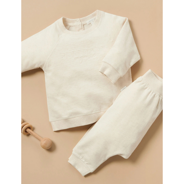 Purebaby Organic Purebaby Logo Windcheater - Wheat Melange
