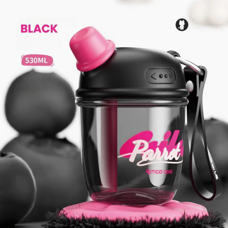 Cocosmile 8318 Dudu Straw Portable Tritan Cup 530ML - Black