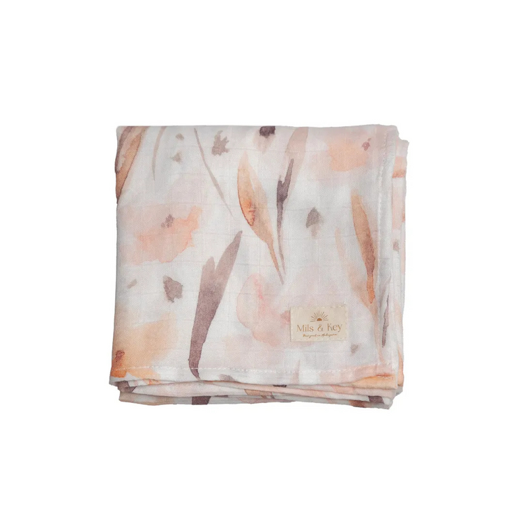 Mils and Key Swaddle - Bamboo + Cotton Swaddle (120cm x 120 cm)