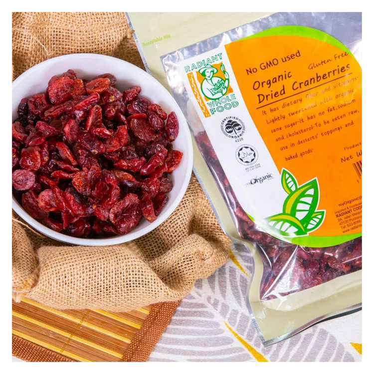 Radiant Organic Dried Cranberries (Gluten Free) 100g