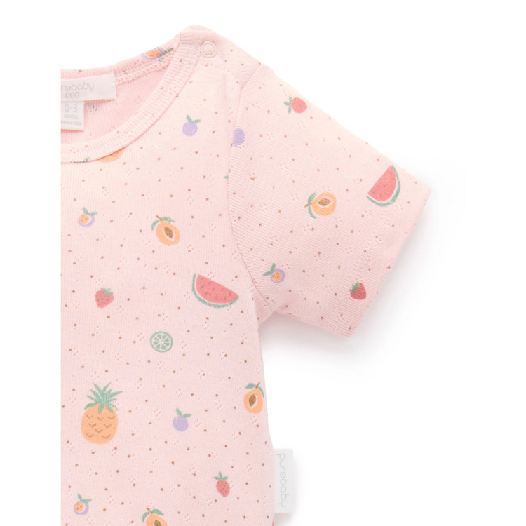 Purebaby Organic Fruity Print Pointelle Bodysuit