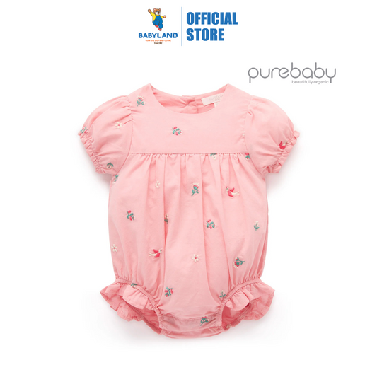 Purebaby Organic Swallow Broderie Swallow Embroidered Bodysuit