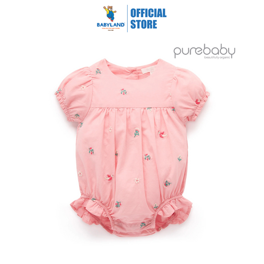 Purebaby Organic Swallow Broderie Swallow Embroidered Bodysuit