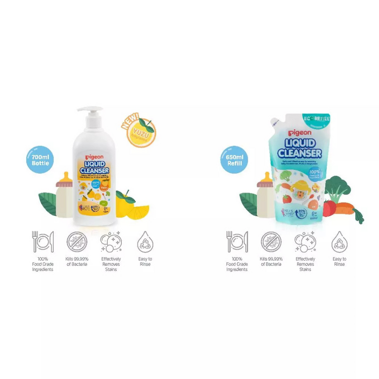 Pigeon Liquid Cleanser Pack (700ml Pump + 650ml Refill)