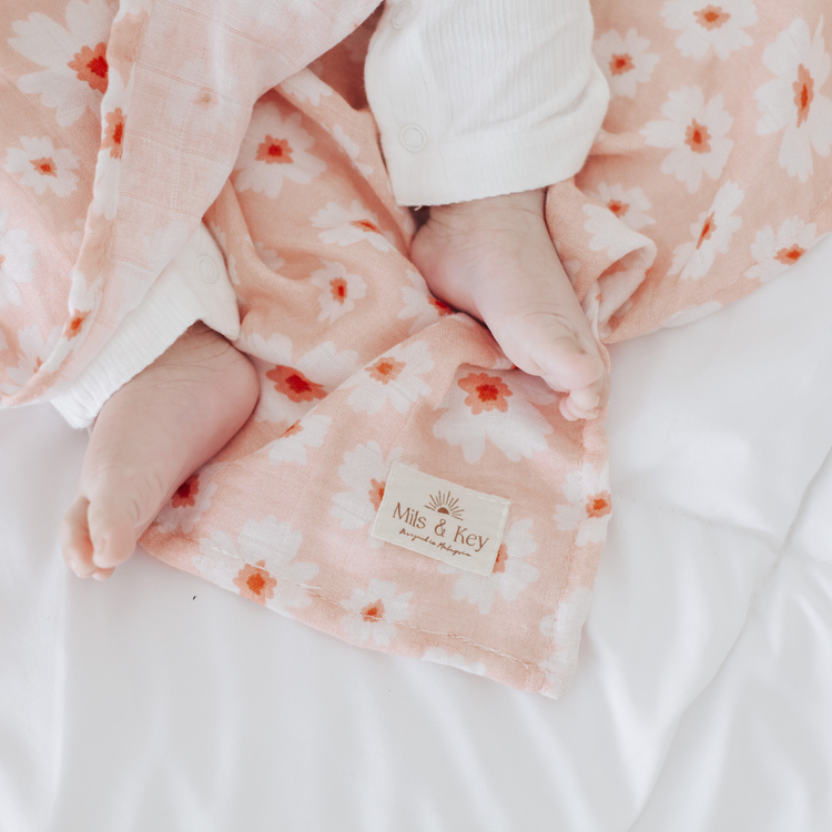 Mils and Key Swaddle - Bamboo + Cotton Swaddle (120cm x 120 cm)