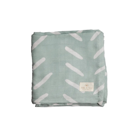 Mils and Key Swaddle - Bamboo + Cotton Swaddle (120cm x 120 cm)
