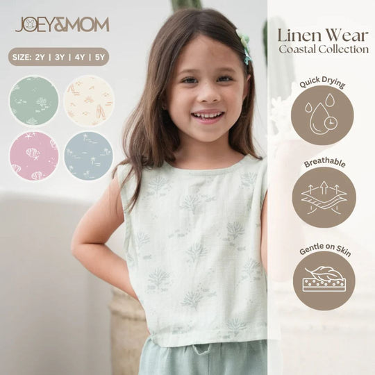 Joey & Mom Coastal Collection Kids Linen Wear for Boys & Girls | Eczema Friendly Fit