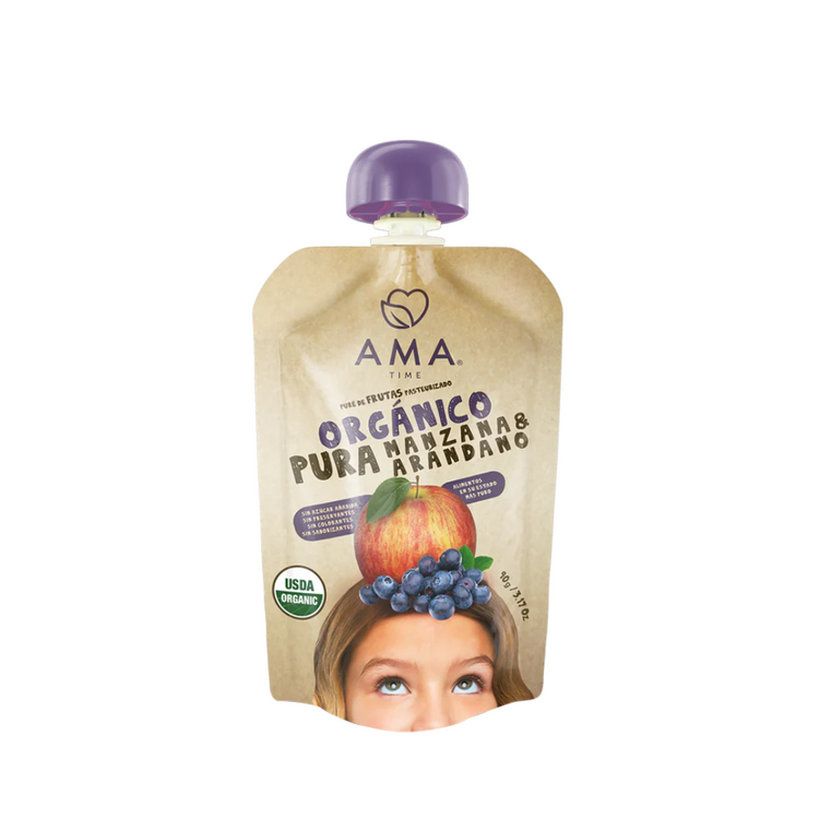 AmaTime 100% Organic Puree Pouches 90g (6m+)