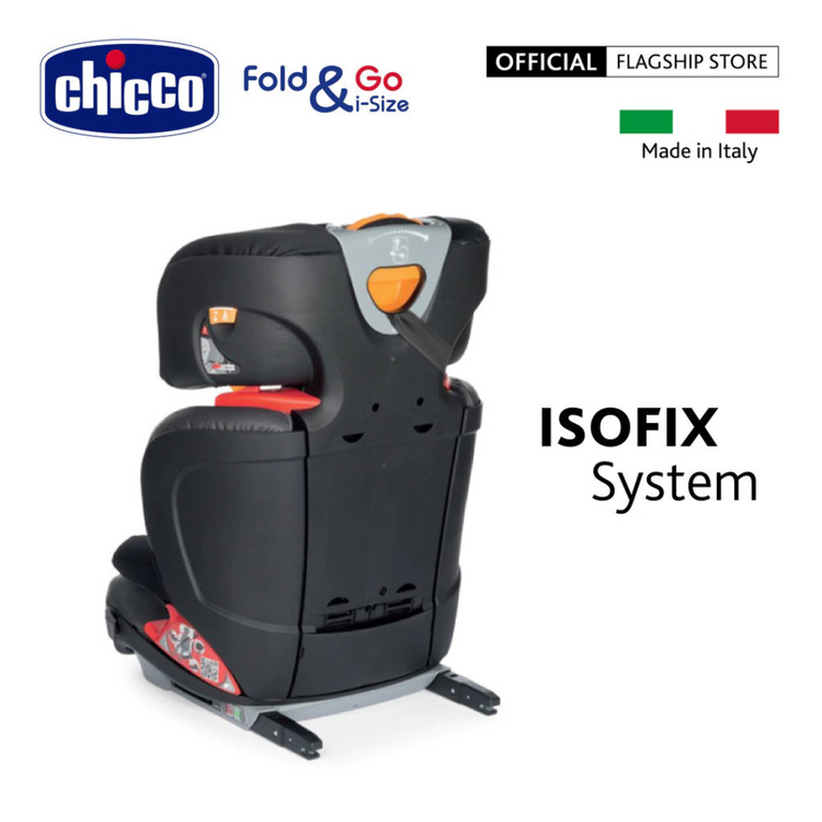 Chicco Fold & Go I-Size Booster Car Seat (ECE R129) - Jet Black (3yrs up to 12yrs of age)