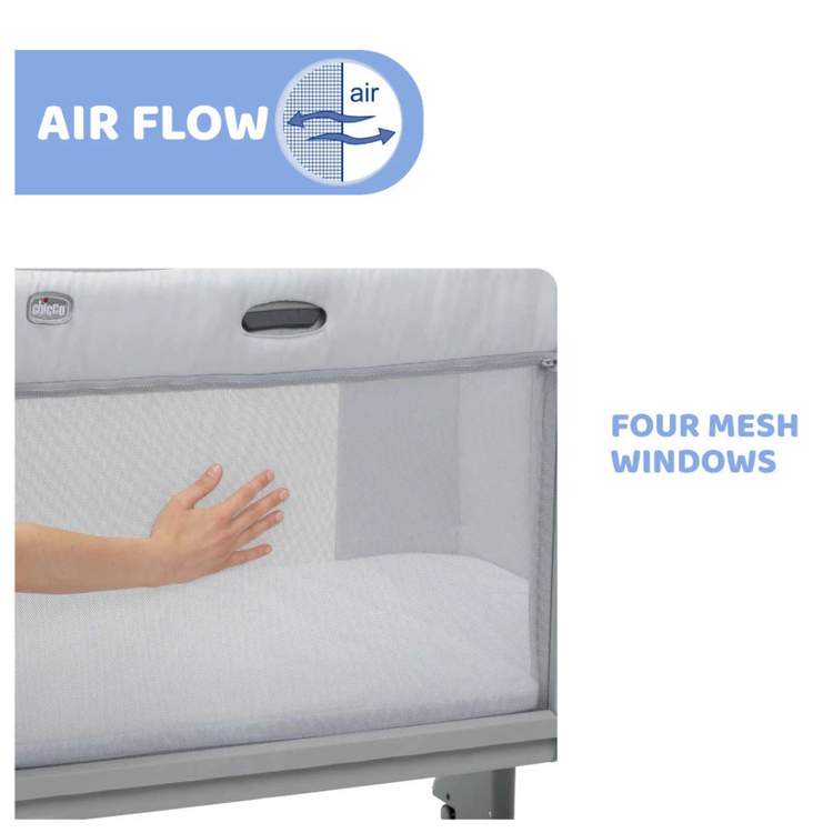 Chicco Next2Me Forever Co Sleeping Cot - Ash Grey (New Born to 22kg)