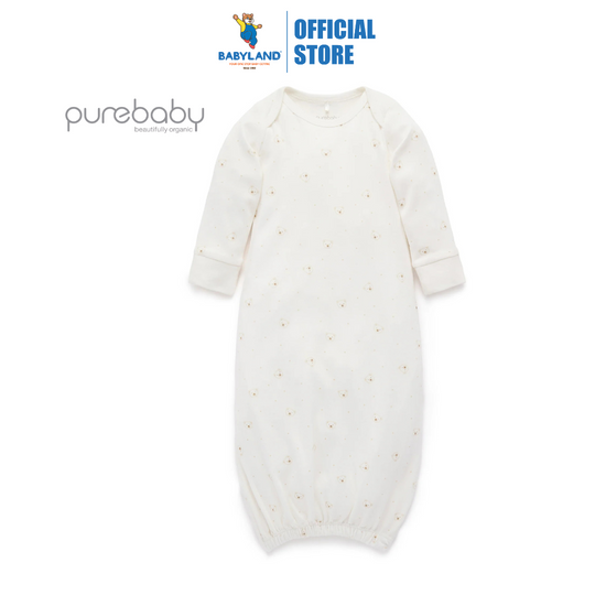 Purebaby Organic Baby Sleepsuit - Vanilla Bear