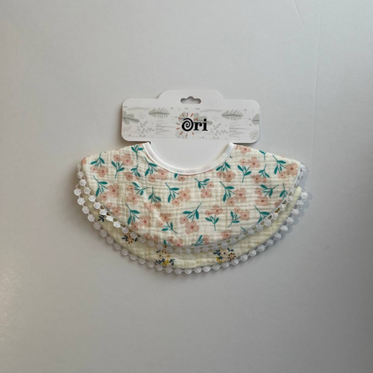 Ori Floral Baby Cotton Bibs (2pcs)