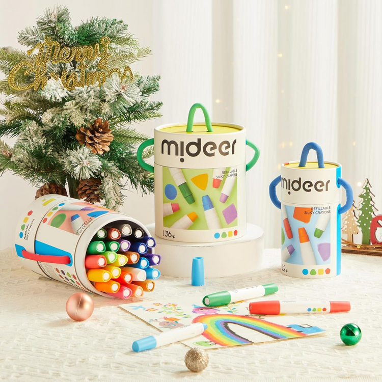 Mideer Colorful Bucket Fast-Drying Silky Crayons (3Y+)