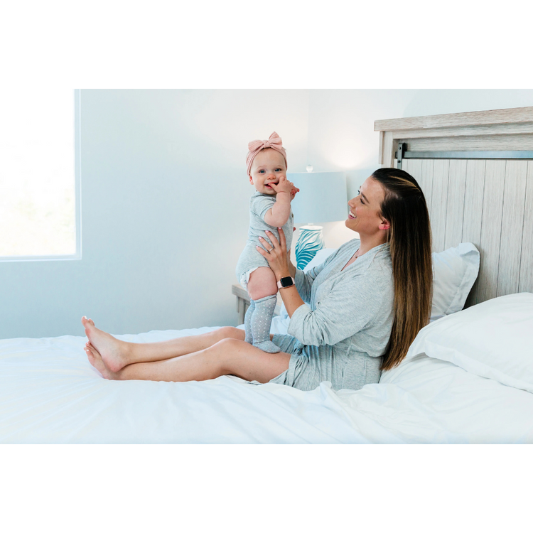 Snuggle Shield® Bamboo Short Sleeve 3 Button Onesie White (0-3M)