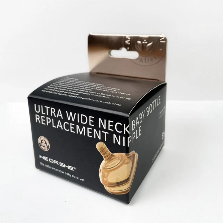 He or She Ultra Wide Neck Baby Bottle Replacement Nipple