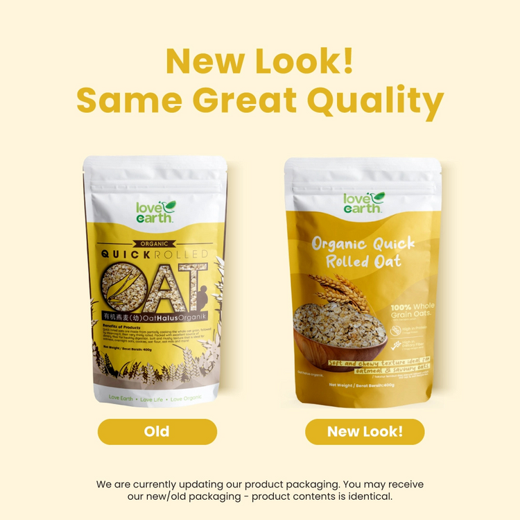 Love Earth Organic Quick Rolled Oat 400g