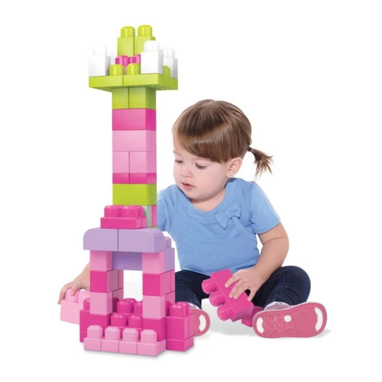 Fisher-Price Mega Bloks Value Big Building Bag (60 Pcs) - Pink