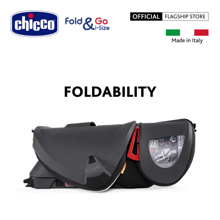 Chicco Fold & Go I-Size Booster Car Seat (ECE R129) - Jet Black (3yrs up to 12yrs of age)