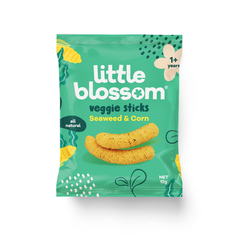 Little Blossom Veggie Sticks 12g - Seaweed & Corn