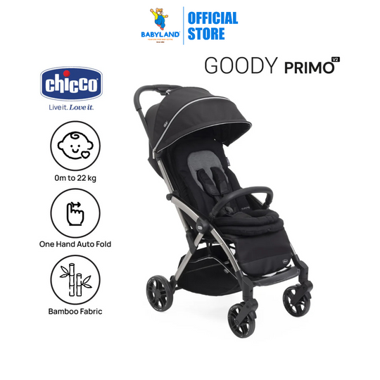 Chicco Goody Primo V2(2025) Stroller - Enchanting Silver | Newborn Auto Fold Stroller Breathable Bamboo Fabric
