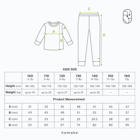 Hamako Tencel Kids Long Set Whispering Wings