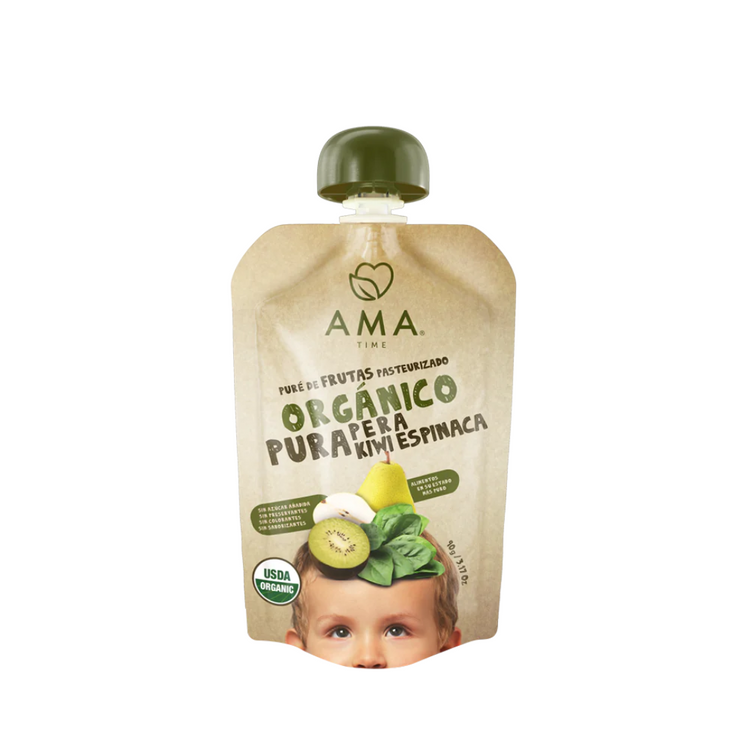 AmaTime 100% Organic Puree Pouches 90g (6m+)