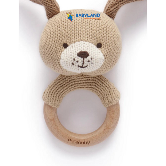 Purebaby - Organic Knitted Dog Rattle (0m+)