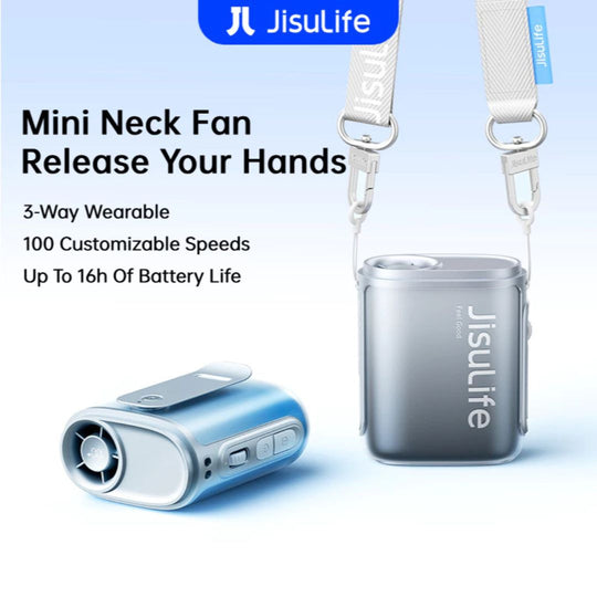 JisuLife Mini Neck Fan Life5 (4500mAh) | Battery 100 Gears Strong Wind Portable Mini Fan