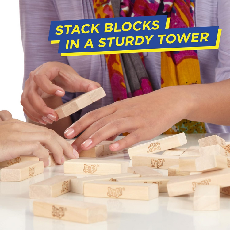 Jenga Game, Party Games for Ages 6+, Family Games for 1+ Players