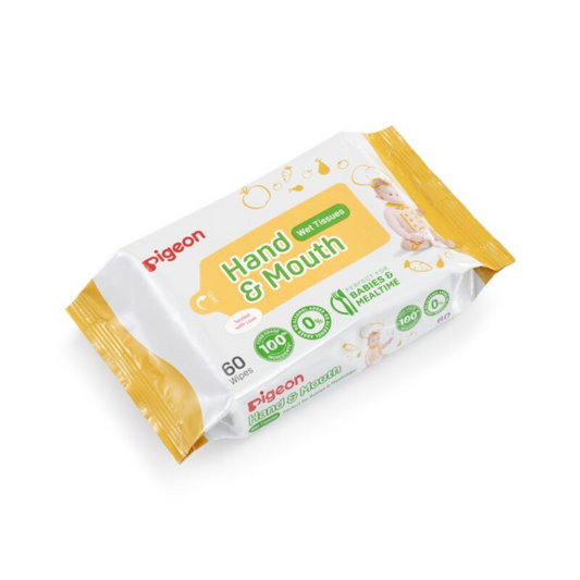 Pigeon Hand & Mouth Wet Tissues Alcohol Free (2 x 60wipes)