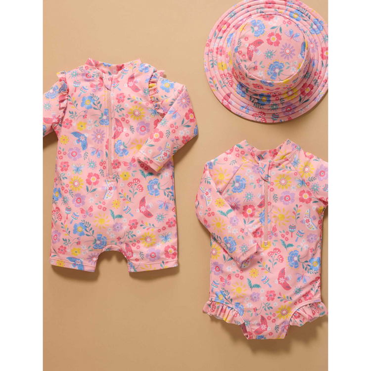 Purebaby Organic Broad Brim Swim Hat - Pajaro Bird