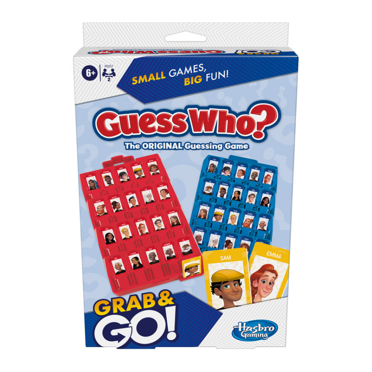 Grab and Go Guess Who? (6Y+) Original Guessing Game for Ages 6 and up, 2 Player Travel Game
