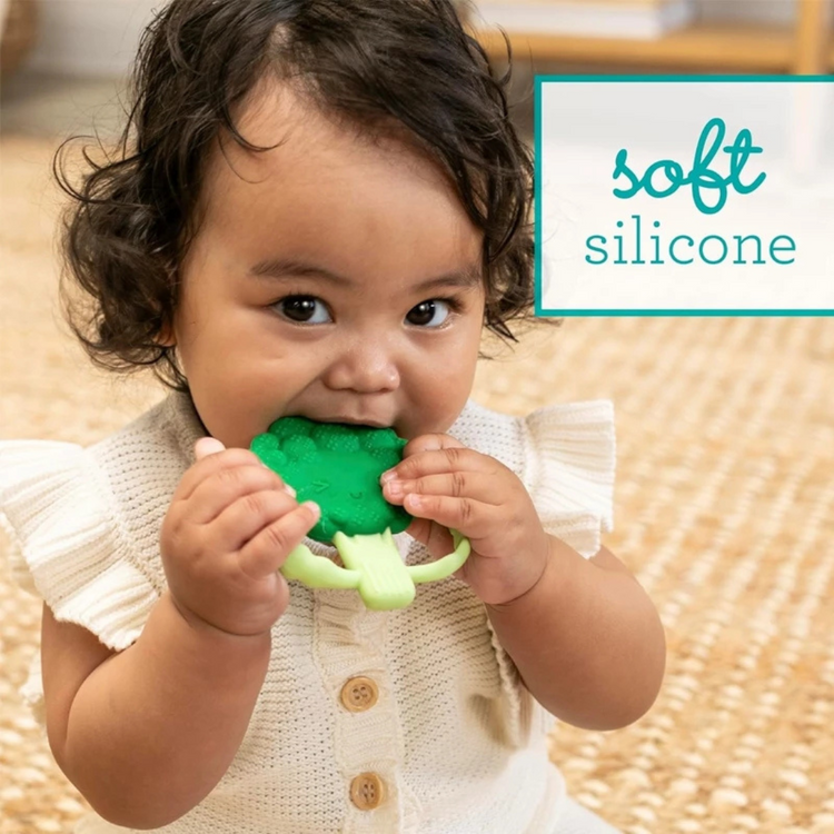 Infantino 316730 Lil Nibbles Textured Silicone Teether - Broccoli (0m+)
