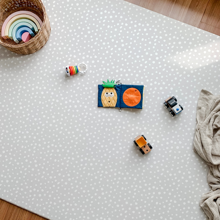 GingerBubs Speckled Play Mat Large - Ash Grey (2.0 m x 1.4 m)