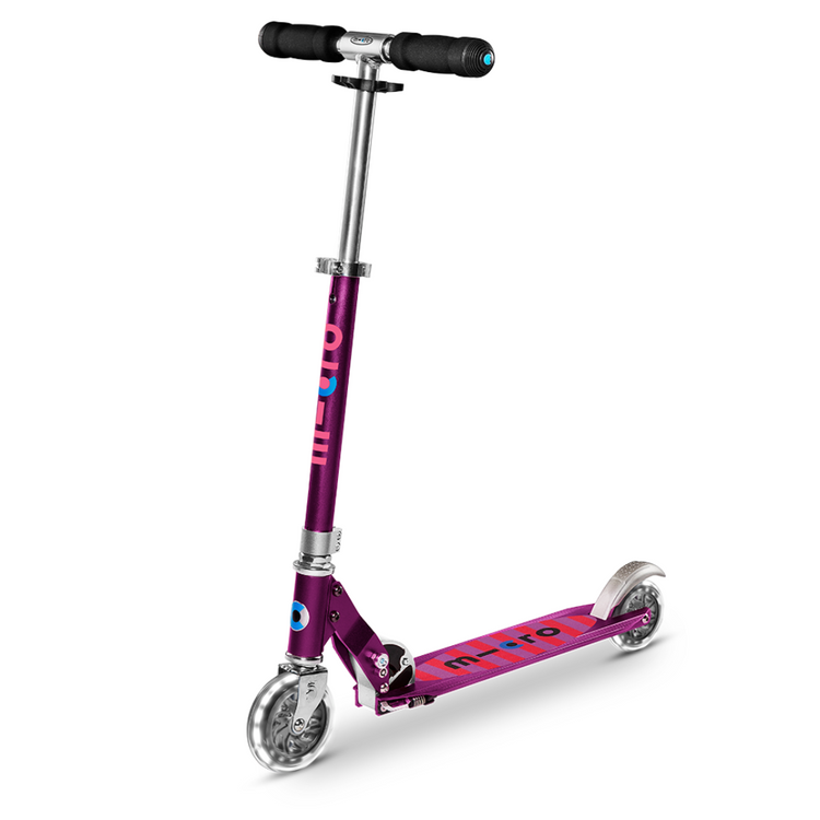 Micro Sprite LED Purple Stripe (5y+) 2-wheel foldable scooter