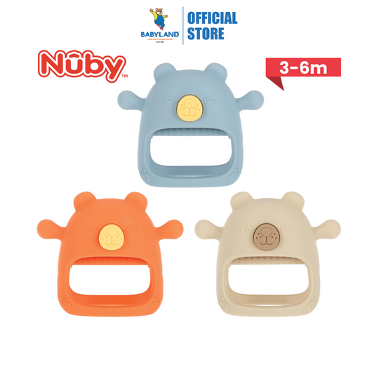 Nuby Silicone Wrist Grip Teething Mitten Bear ( 3+ months )