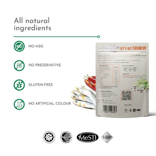 Aya Real Food Karashi Bilis (120g) | Original, Kombu, Garlic & Sichuan