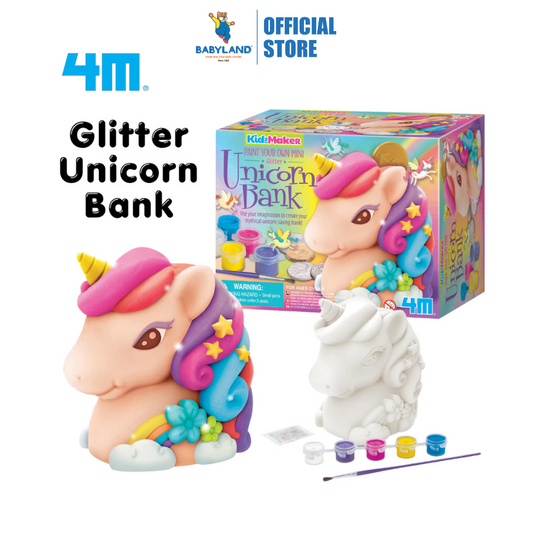 4M Kidzmaker - Paint Your Own Glitter Unicorn Bank (8Y+)