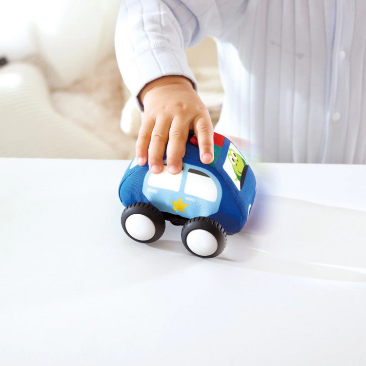 Hape 0076 Pull-Back Plush Car Set (6m+)