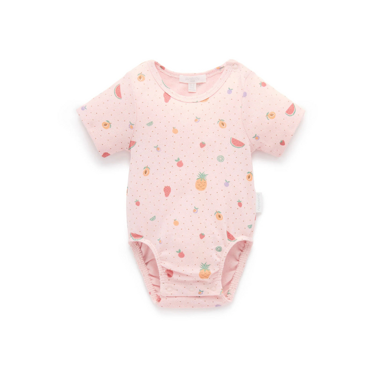 Purebaby Organic Fruity Print Pointelle Bodysuit