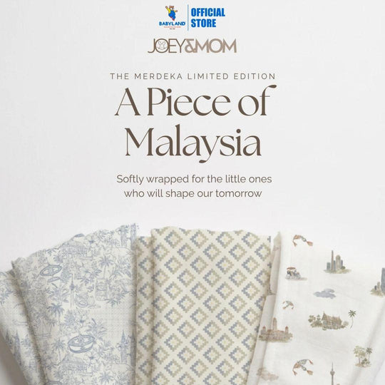 Joey & Mom Swaddle bundle 3 in 1 - A Piece of Malaysia Set (120cm x 120cm)