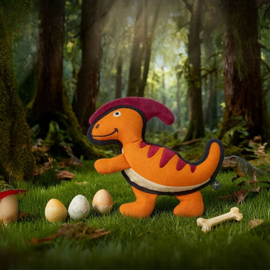 V-Pet Rough & Tough Toys - Jurassic Echo - Parasaurolophus-Orange M