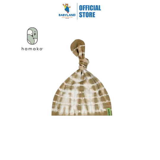 Hamako Tencel Knot Beanie Shibori - Latte (All Size)