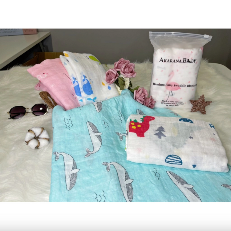 Akarana Baby High Quality Bamboo Muslin Swaddle Soft Blanket