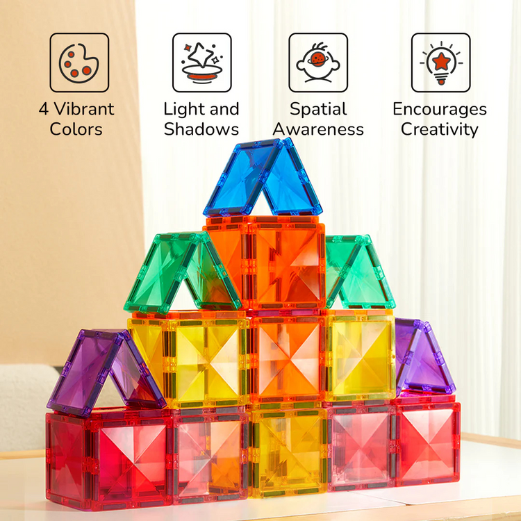 Mideer Colorful Magnetic Tiles - 60PCS (3Y+)