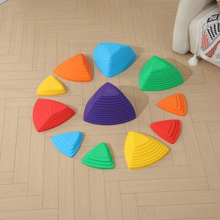 Gaabi Triangular Stepping Stone (9pcs) for Balance with Non-Slip Bottom - Exercise Coordination and Stability