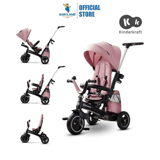 Kinderkraft Easytwist Tricycle - Pink from 9 months to 5 years