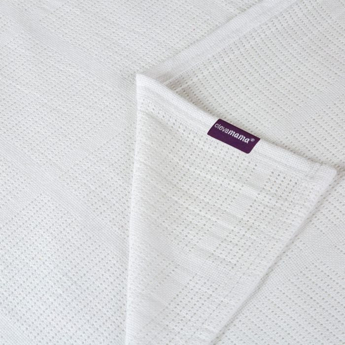 Clevamama Cellular Cot Bed Blanket - White