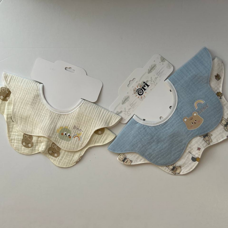 Ori Baby Cotton Bibs (2pcs) (Double Snap-button)