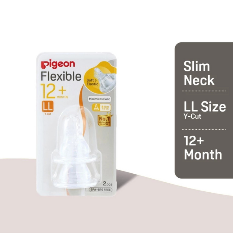 Pigeon Peristaltic Slim Neck Nipple - S/M/L/Y/LL (2Pcs)